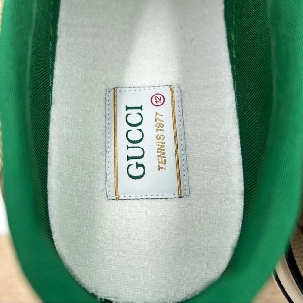 Men’s Gucci tennis 1977 low top sneakers size 12 fits 12.5 made in Italy